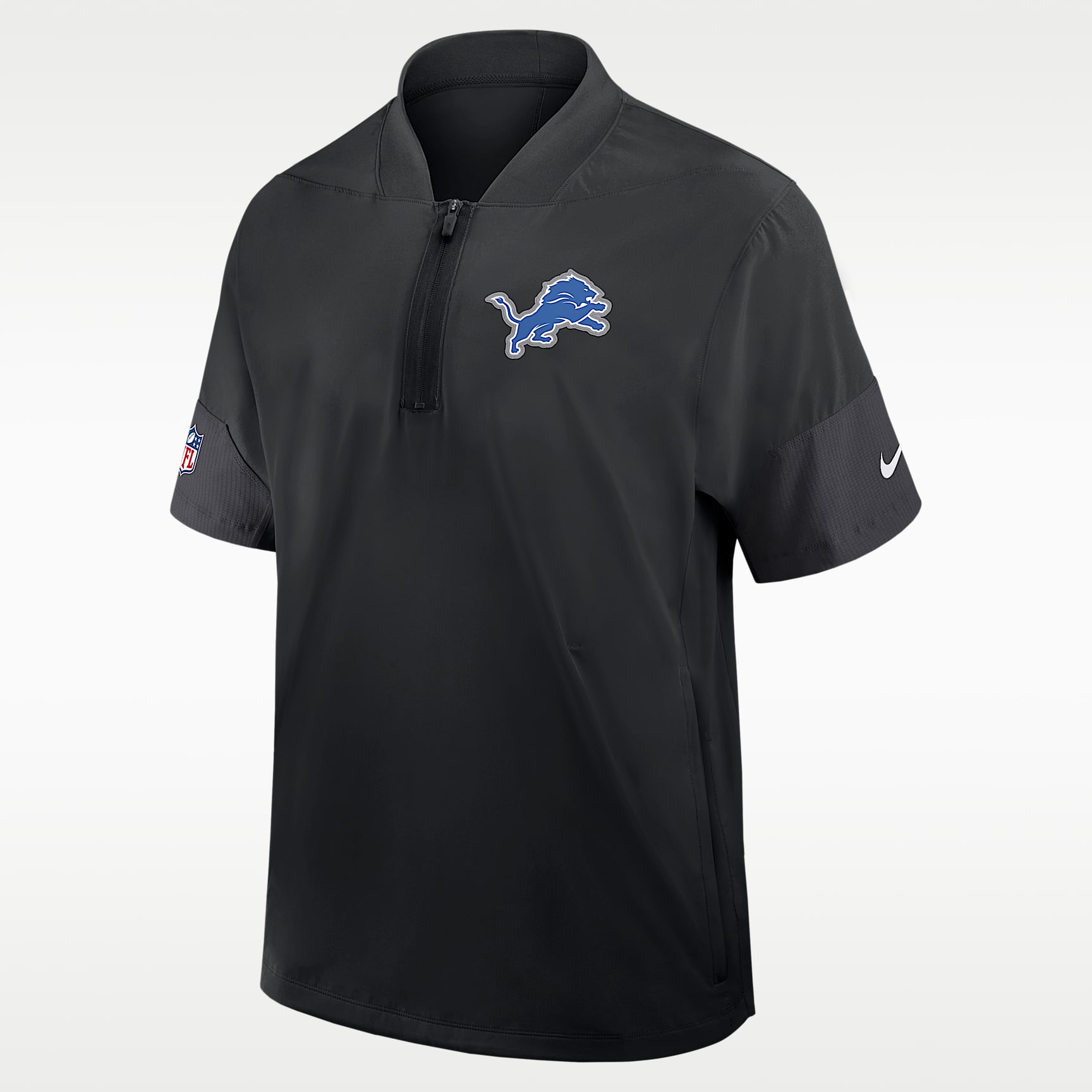 Detroit Lions Sideline Coach Men's Nike NFL 1/2-Zip Short-Sleeve